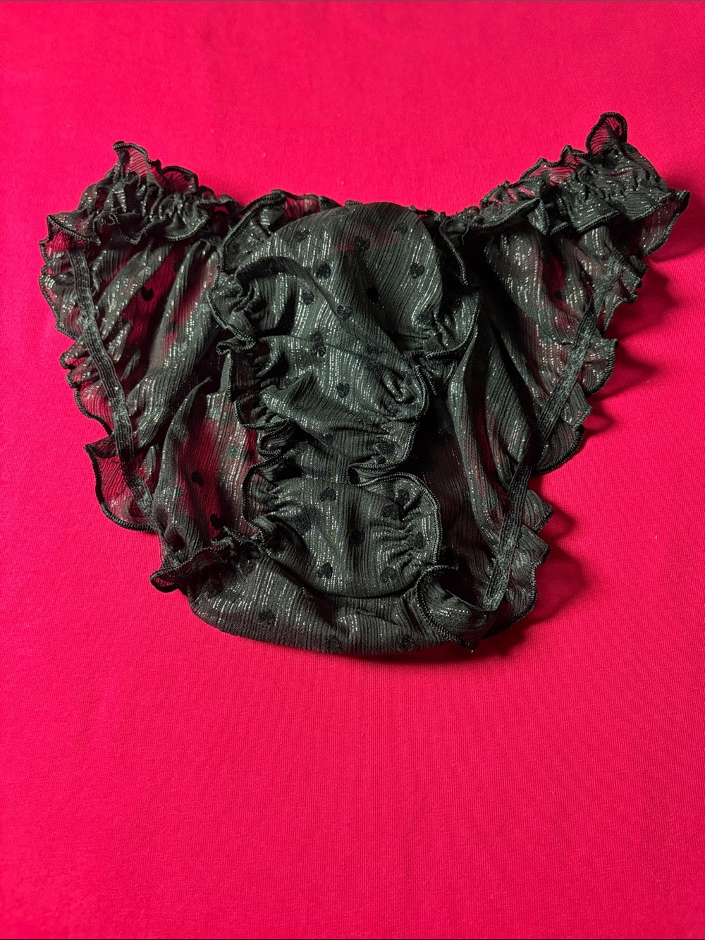 Victoria's Secret Black Sheer Ruffle Bikini Panty